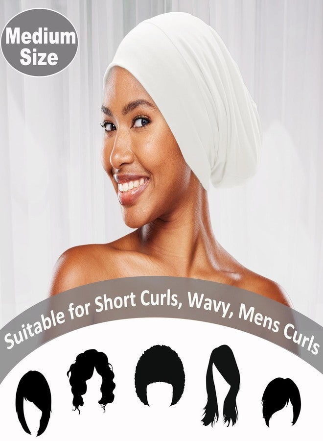 vidsel 2PCS Sleep Cap Bonnet for Sleeping Black Women Men, Adjustable Cooling Lining Bonnets for Curly Hair Wrap Braids Beanie Night Hat, Medium - Image 2